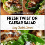 Fresh Chicken Caesar Lettuce Cups with grilled chicken, Parmesan, and crisp lettuce for an elevated chicken recipe.